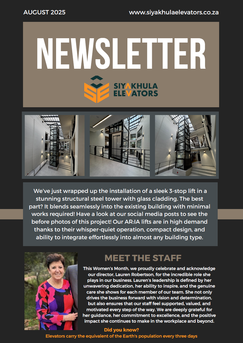 Siyakhula Elevators August 25 Newsletter