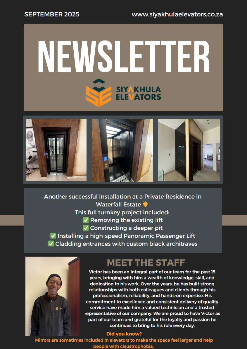 Siyakhula Elevators September 25 Newsletter